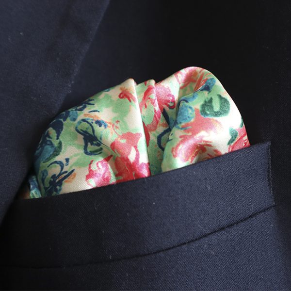 Hand rolled Floral Printed Pocket Square