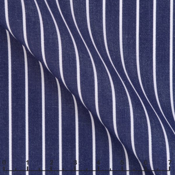 Navy and White Stripe Fabric 3030-W2900-0051