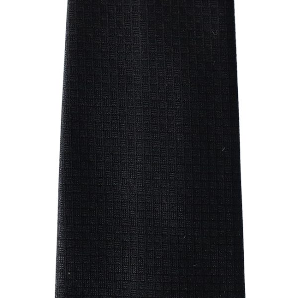 Navy Handrolled Wool & Silk Patterned Tie - Image 3