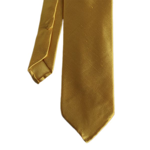 Yellow Shantung Silk Handdrolled Tie