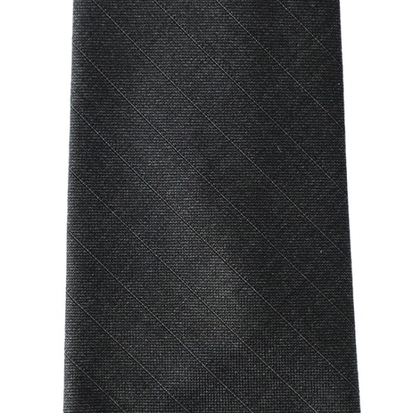 Grey Pinstripe Handrolled 160’s Wool Tie - Image 3