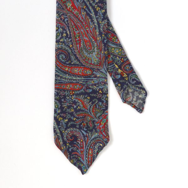 PAISLEY SILK TIE HAND ROLLED