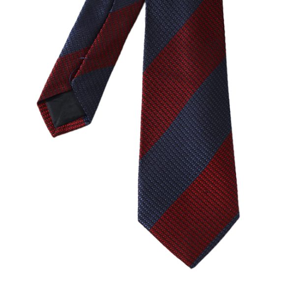 Burgundy & Navy Silk Regimental Tie