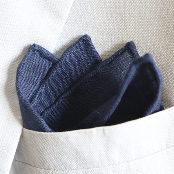 Hand rolled Plain Linen Pocket Squares