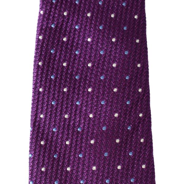 Purple Polka Dot Silk Tie - Image 2