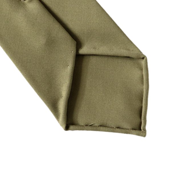 Olive Green Handrolled Merino Wool Tie - Image 2