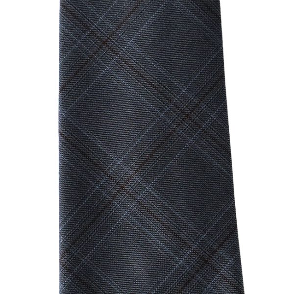 Blue Check Handrolled 120’s Wool Tie - Image 2