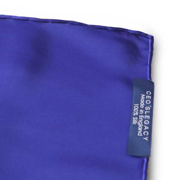 Blue Plain Silk Pocket Square - Image 3