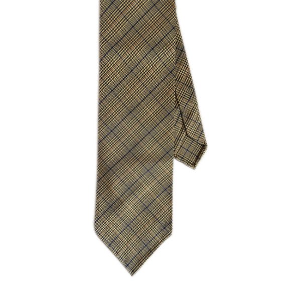 Hand-rolled Check Silk Tie