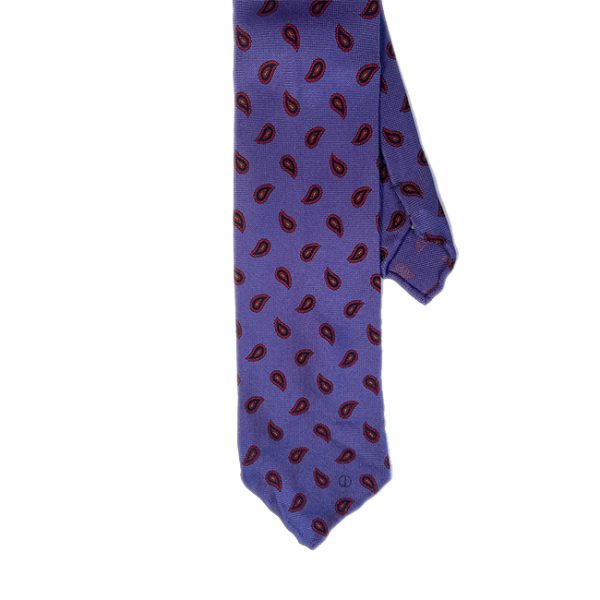 Hand-rolled Paisley printed Silk Tie