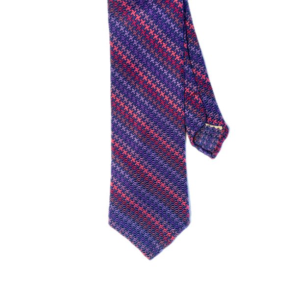 Hand-rolled Purple & Pink Silk Tie