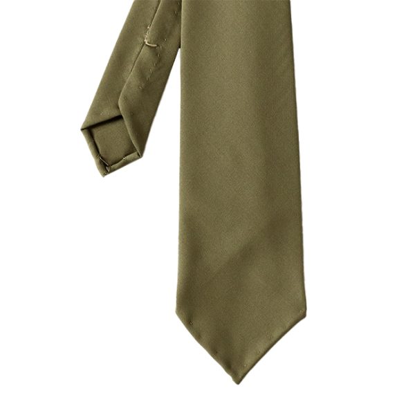 Olive Green Handrolled Merino Wool Tie