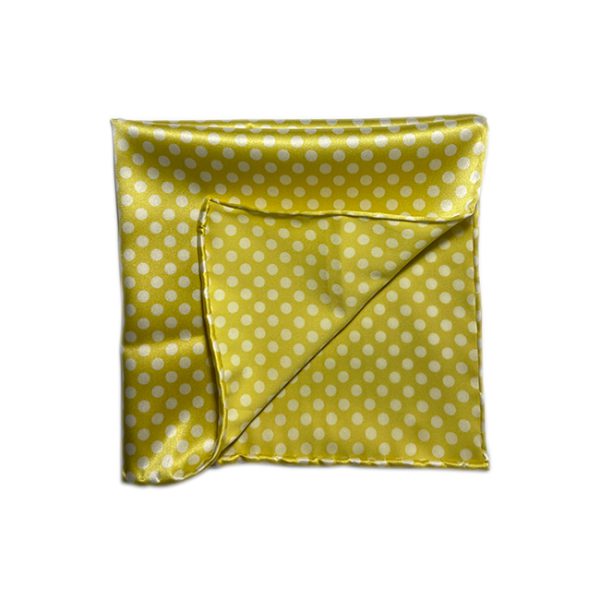 Yellow Green Polka printed Pocket Squares