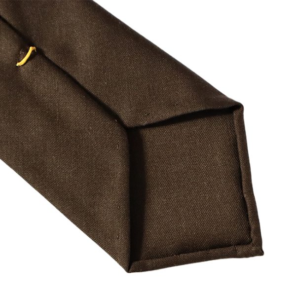 Chocolate Brown Handrolled Merino Wool Tie - Image 2