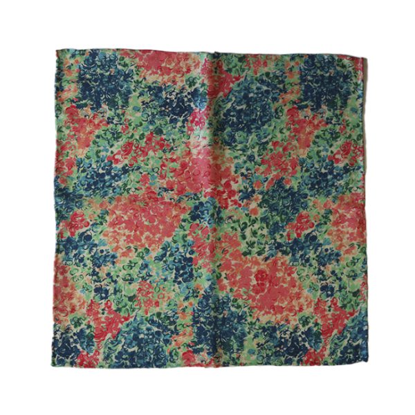 Hand rolled Floral Printed Pocket Square - Image 3