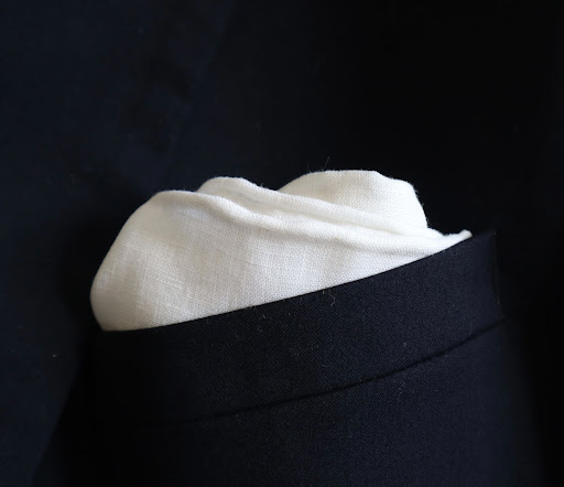 White Linen Pocket Square