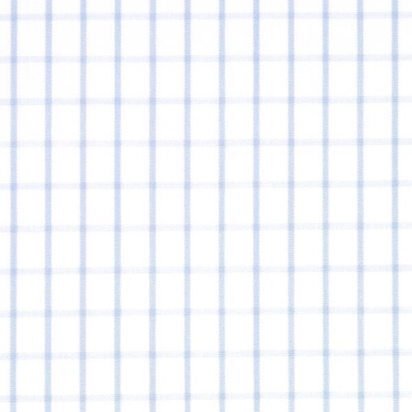 Sky blue Check White Fabric 3030-W121-0001 - Image 2