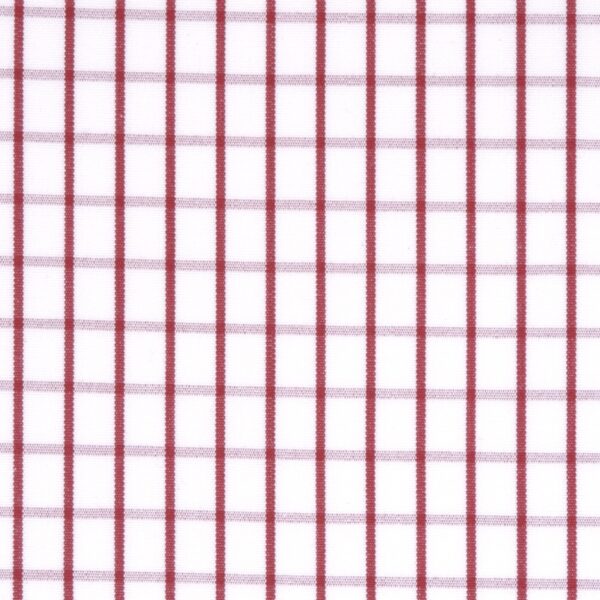 Vine Red Check White Fabric 3030-W121-0006