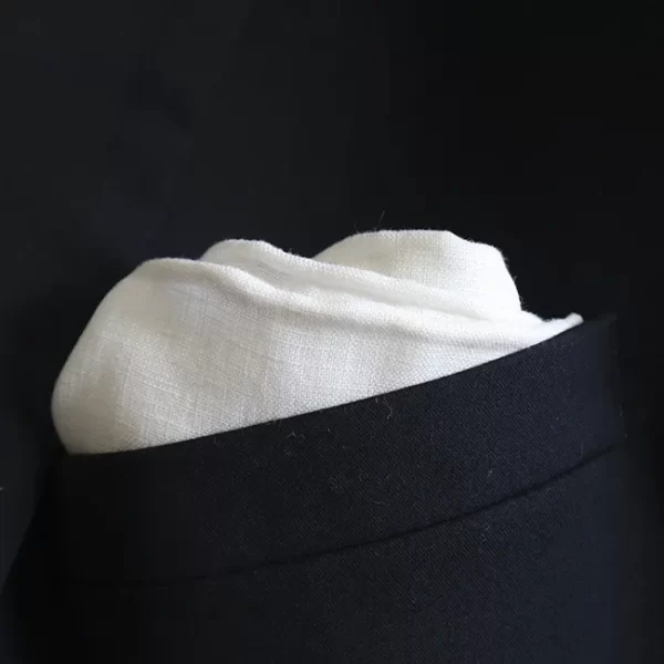 White Linen Pocket Square